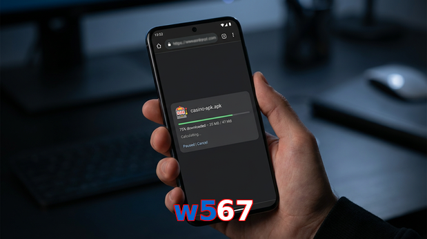 Main screen of W567 apk page for PK players